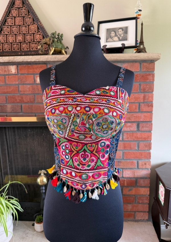 Ajrakh Mirror Work Navratri Corset